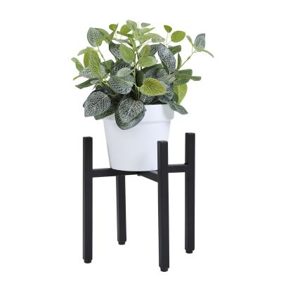 Metal Corner Plant Stand W/Cross Base
