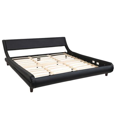 80” Modern King Size Leather Platform Bed Frame