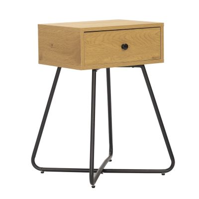 Modern Wood Nightstand Side Table with Cross Legs for Small Spaces