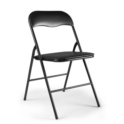 Metal + Plastic Padded Wedding Resin Folding Chairs-Black-set of 10
