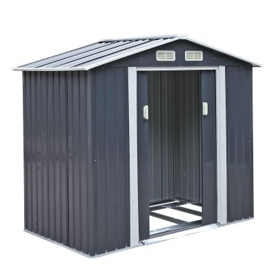 4 x 7 ft Outdoor Insulated Shed Storage W/Sliding Door