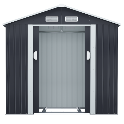 4 x 7 ft Metal Outdoor Storage Shed Insulated Shed W/Sliding Door