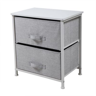 Fabric Dresser Drawer Storage Chest w/2 Layers White