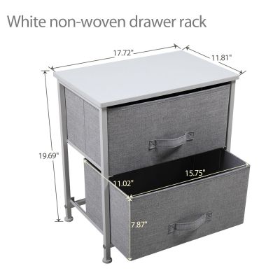 Fabric Dresser Drawer Storage Chest w/2 Layers White