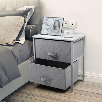 Fabric Dresser Drawer Storage Chest w/2 Layers White