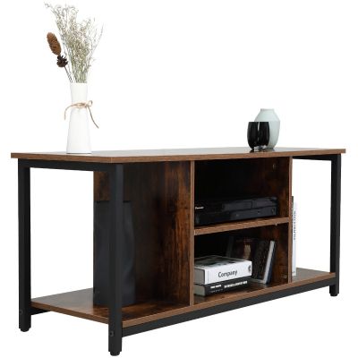 43” Retro Solid Wood + Metal TV Shelf Stand