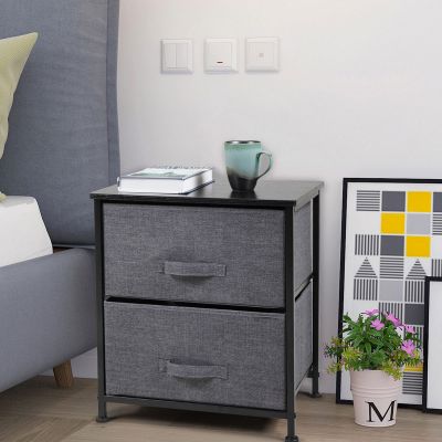 Fabric Night Table Dresser Storage Chest Cabinet