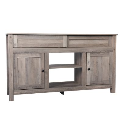 TV Stand for Flat Screens with Sliding Barn Doors and Storage Cabinets