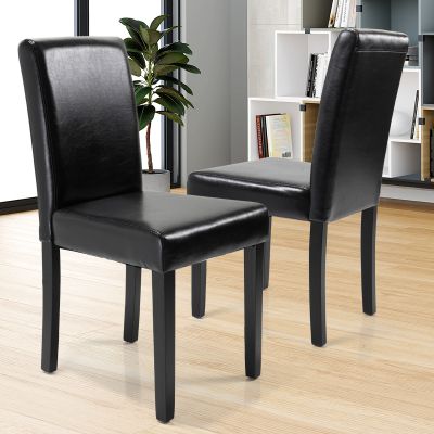 High Back Leather Dining Chairs 2 pcs