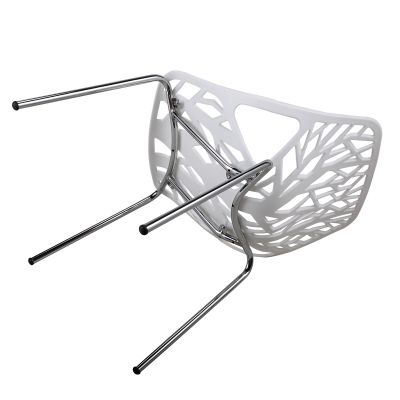 4pcs White Dining Chair in Sapling Bird Nest Design