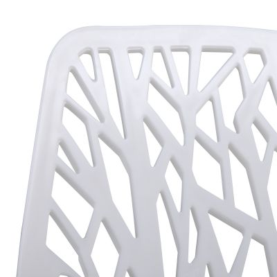 4pcs White Dining Chair in Sapling Bird Nest Design