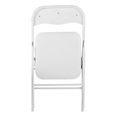 4 Pcs White Metal Cushioned Folding Chairs