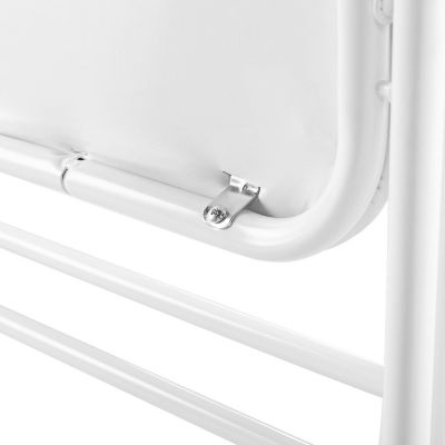 4 Pcs White Metal Cushioned Folding Chairs