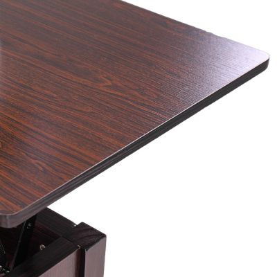 3-shelf Solid Wood Walnut Lift Top Coffee Table