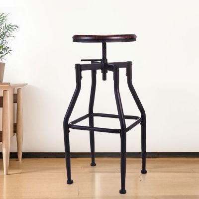 Unfinished Bar Counter Stool W/Wood Seat
