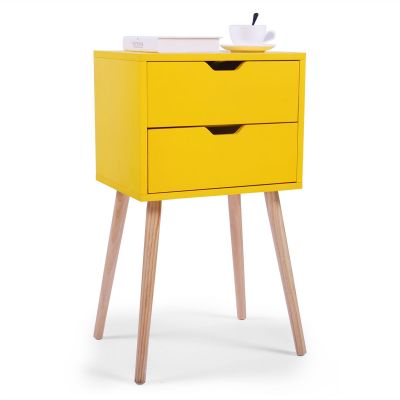 Dayton Mustard Yellow 2-Drawer Nightstand Set of 2