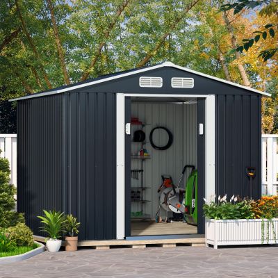 8 x 8 ft Outdoor Motorcycle & Garden Tool Storage Shed