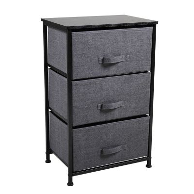 Storage Fabric 3 Drawer Tall Dresser Stand
