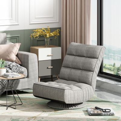 7-Position Adjustable Gaming Floor Seating 360 Degree Swivel Lounge Lazy Sofa