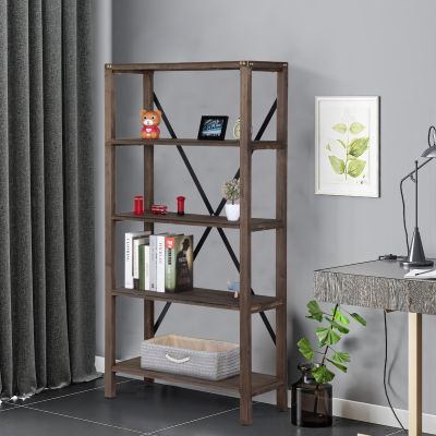 5-Story Solid Wood Shelf, Household Etagere for Warehouse Tools 