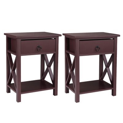 Retro Low Profile Nightstand in Dark Brown