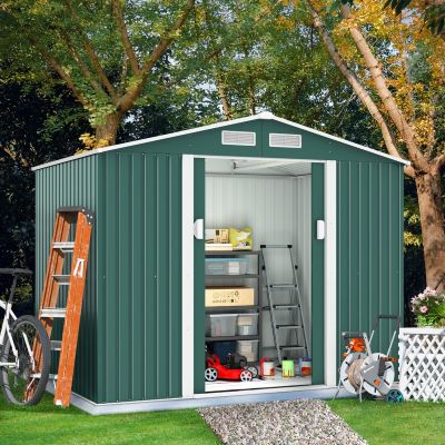 6 x 9 ft Ventilation Storage Organization Shed Buildings for Backyard-Green