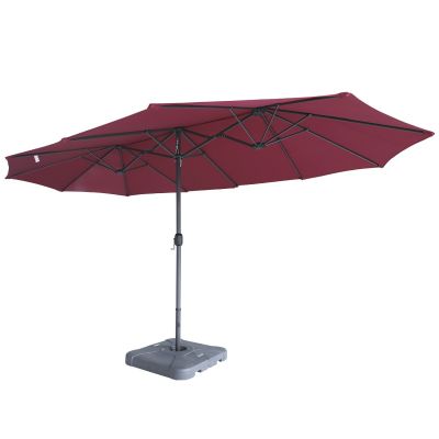 Outdoor Patio Backyard Double-Sided Offset Umbrella, Red