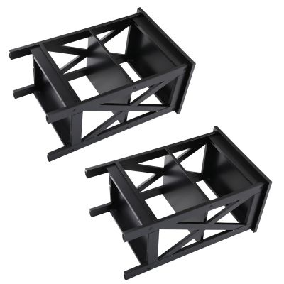 Black 3 Tier End Side Table for Living Room Set of 2
