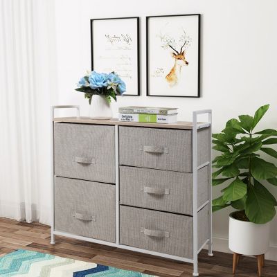 5 Drawers Fabric Storage Chest Trunk Box Dresser