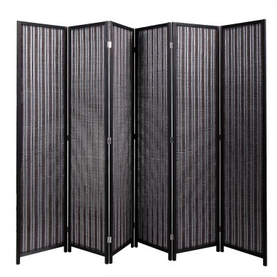 6-Panel Hand-Knitted Folding Screen with Rustic Taste and Natural Flavor
