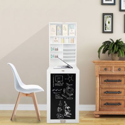 3 in 1 Wall-Mounted Space-Saving Desk, White