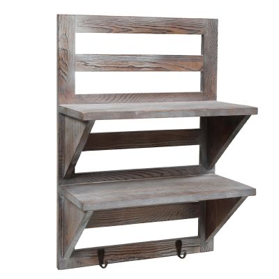 2 Tier Wall Mounted Shelf W/Key Hook, Bracket