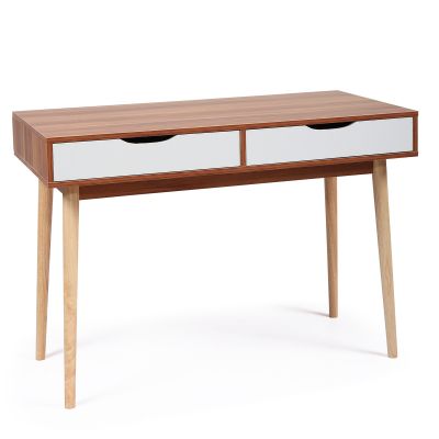 Modern Wood Writing Study Desk with 2 Drawers