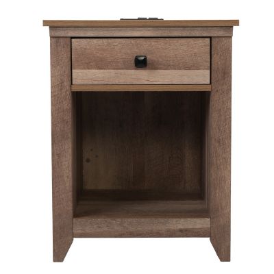 Farmhouse Nightstand Bedside Table with USB Charging Station