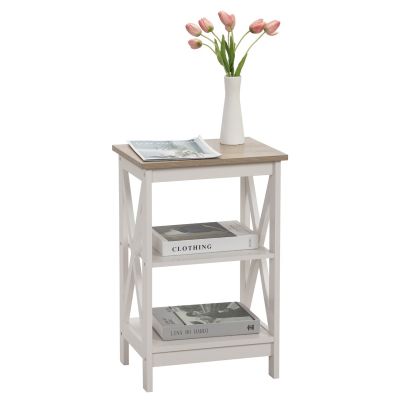 Three-Tier Versatile Nightstand Side/End/Coffee Table Set of 2