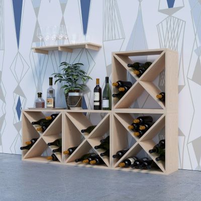 24 Bottle Wood Wine Rack Insert X Cube