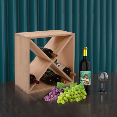 24 Bottle Wood Wine Rack Insert X Cube