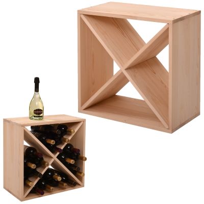 24 Bottle Wood Wine Rack Insert X Cube