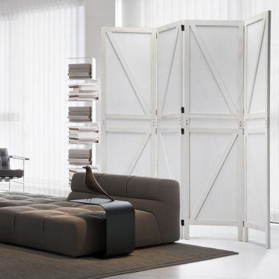 4-Panel Rustic Folding Privacy Screens Partition Wall dividers