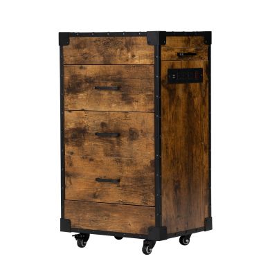 Beauty Salon Trolley, Storage Cart with 3 Drawers for Hair Stylist, Barbershop, Brown
