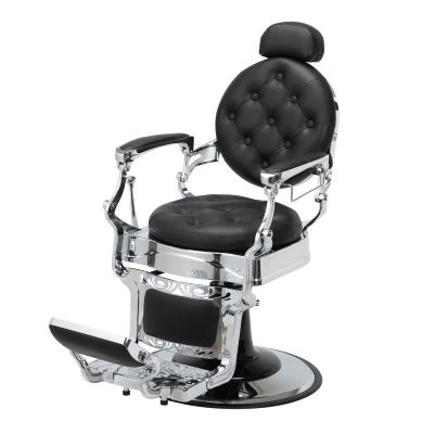 Vintage Barber Chair, Heavy Duty Hydraulic Recline Salon Chair with Adjustable Headrest, Black