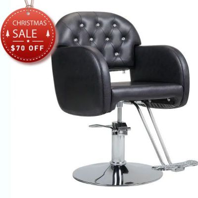 Hydraulic Tufted Salon Styling Chair W/Crystal-deco