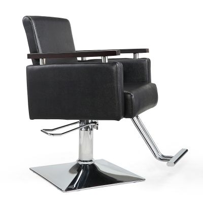 Swivel Hydraulic Beauty Salon Chair W/Wood Arm