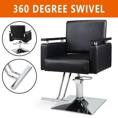 Swivel Hydraulic Beauty Salon Chair W/Wood Arm