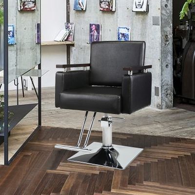 Swivel Hydraulic Beauty Salon Chair W/Wood Arm