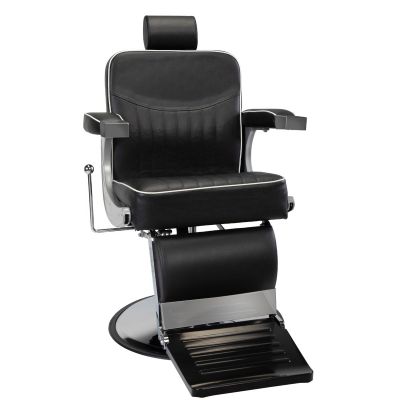 Hydraulic Recline Barber Chair Upholstered Hair Styling Chair with Headrest and Adjustable Height