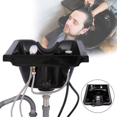 Mounted Salon Hair Shampoo Bowl W/Sprayer, Drain