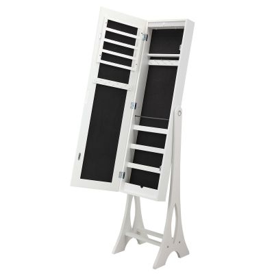 Full Length LED Mirror Jewelry Armoire Cabinet