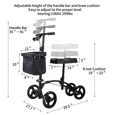 Adjustable Seated Walker with Knee Rest