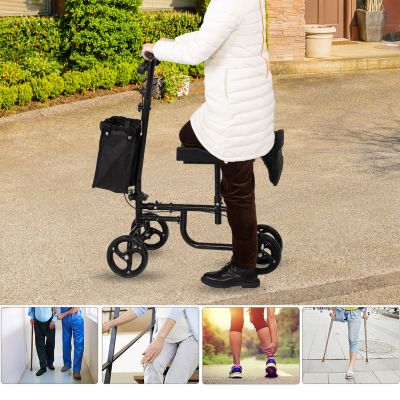 All-Terrain Knee Scooter with Basket & Dual Braking System